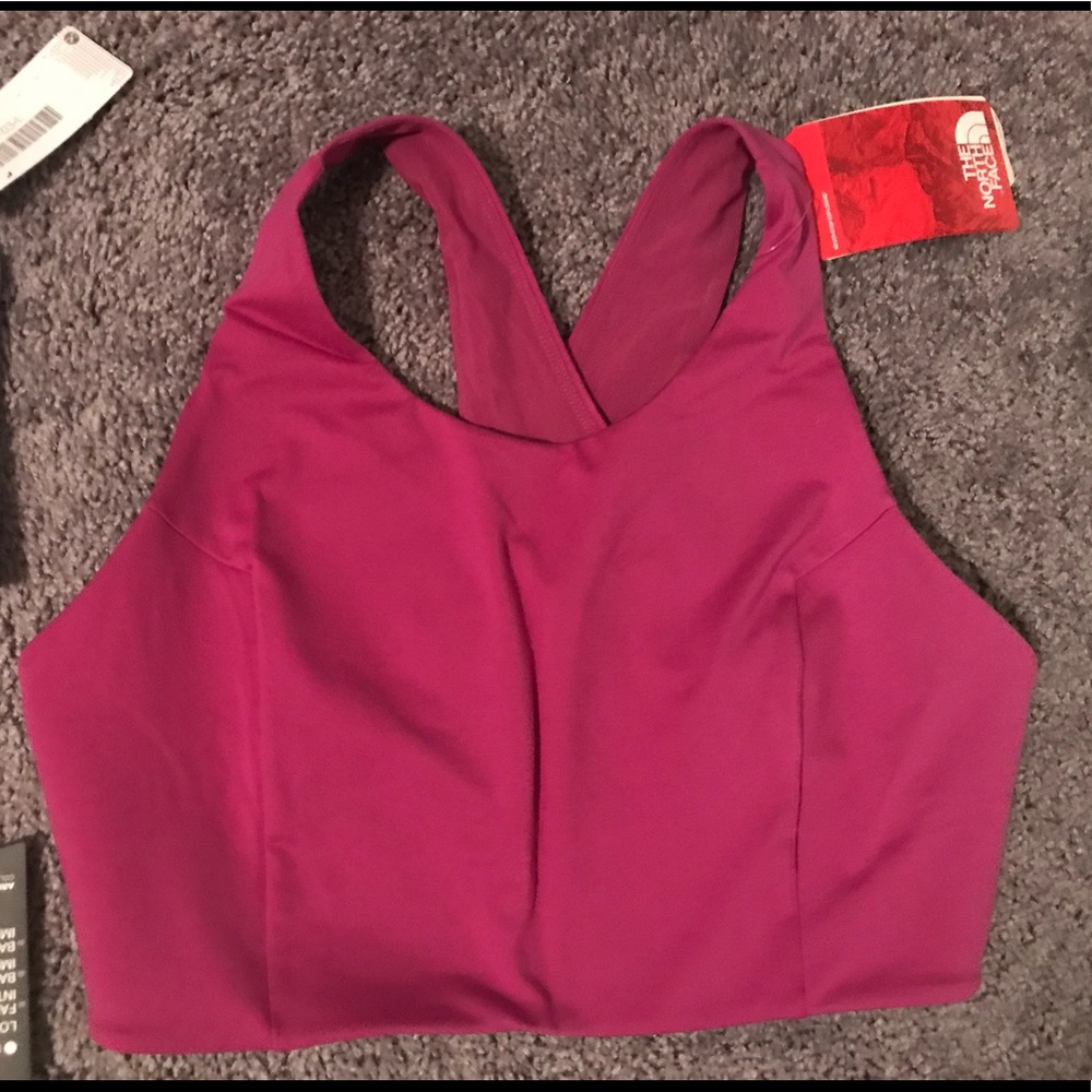 NWT 💙 The North Face pink cropped sports bra